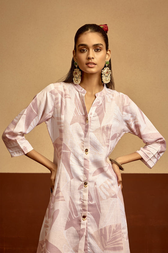 Cream Printed Kurta Set
