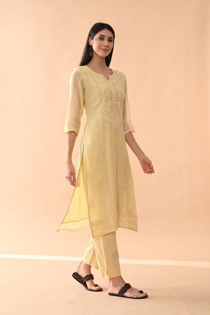 Yellow Embroidered Kurta Set