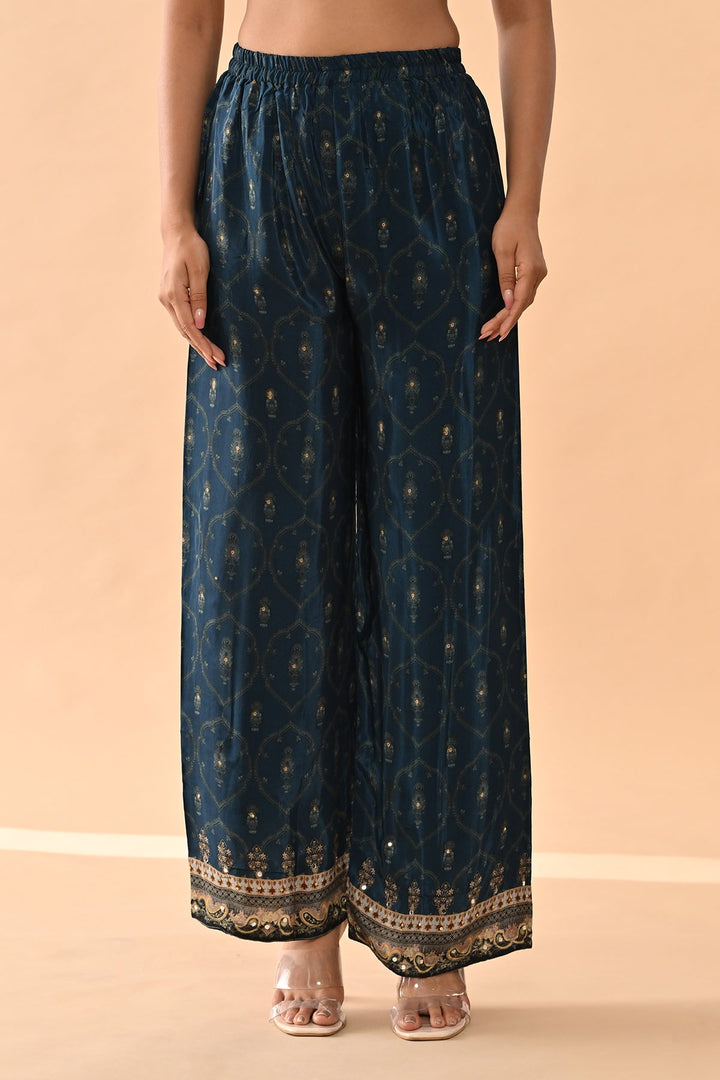 Teal Embellished Kurta Set