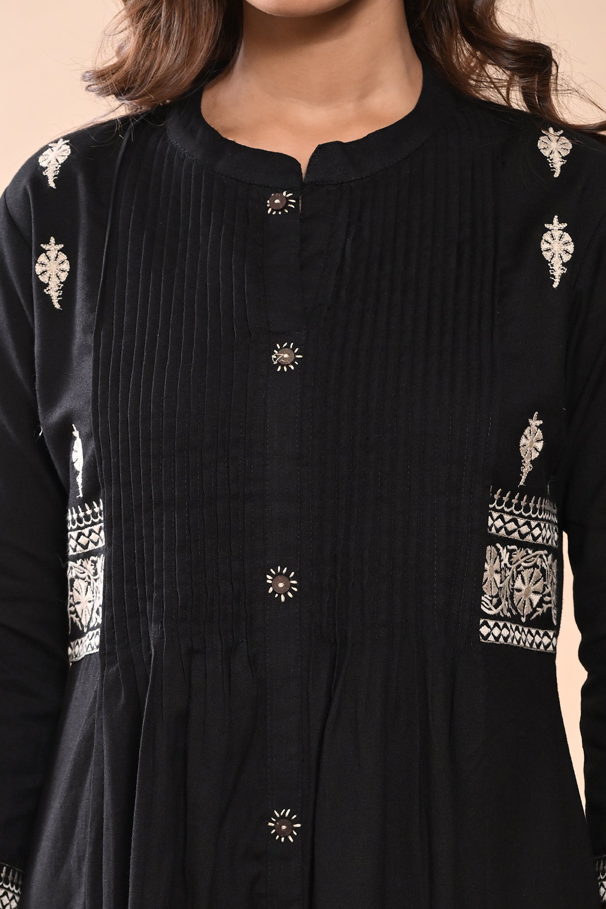 Black Embroidered Kurta 2 Pcs Set