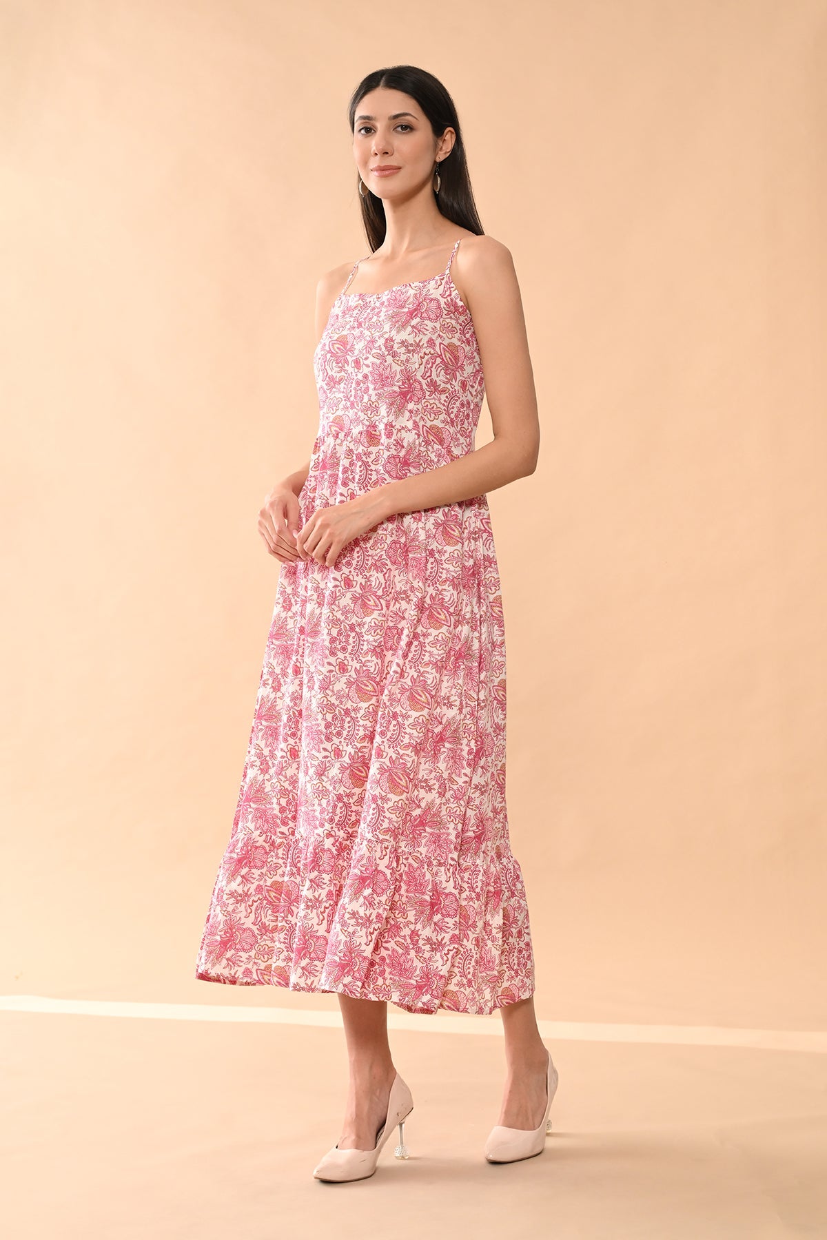 Cream Printed Dress