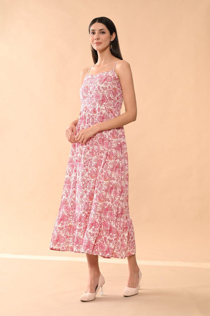 Cream Printed Dress