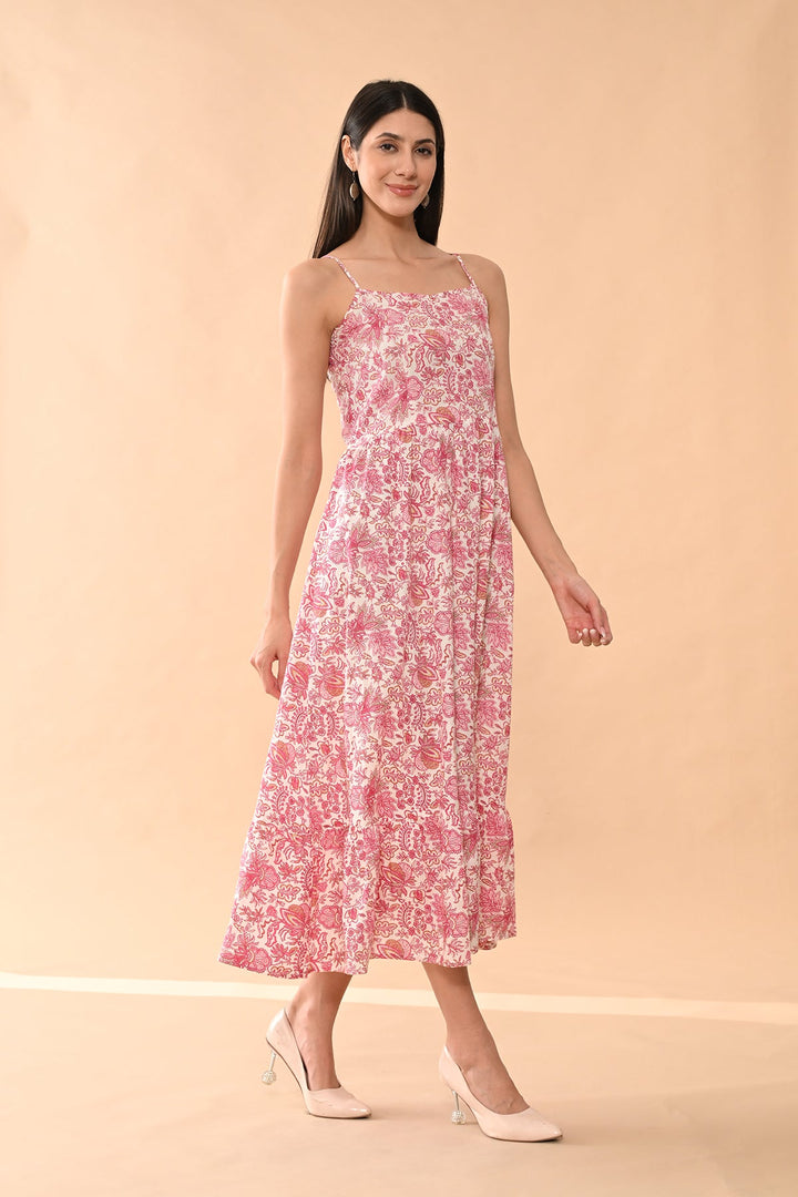 Cream Printed Dress