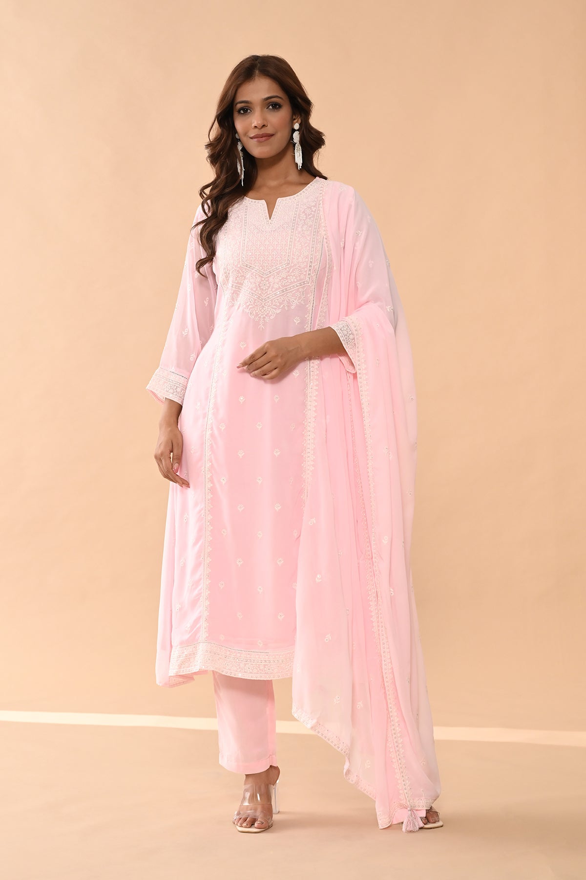 Pink Straight Kurta Set