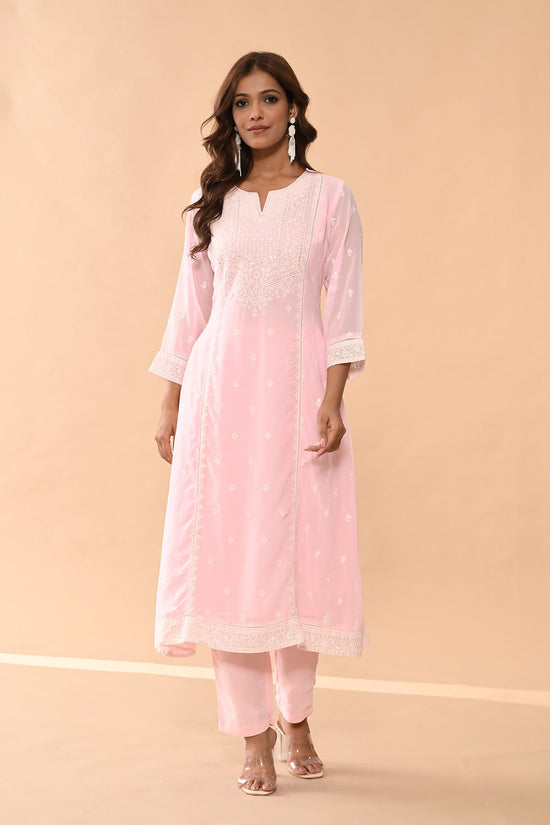 Pink Straight Kurta Set