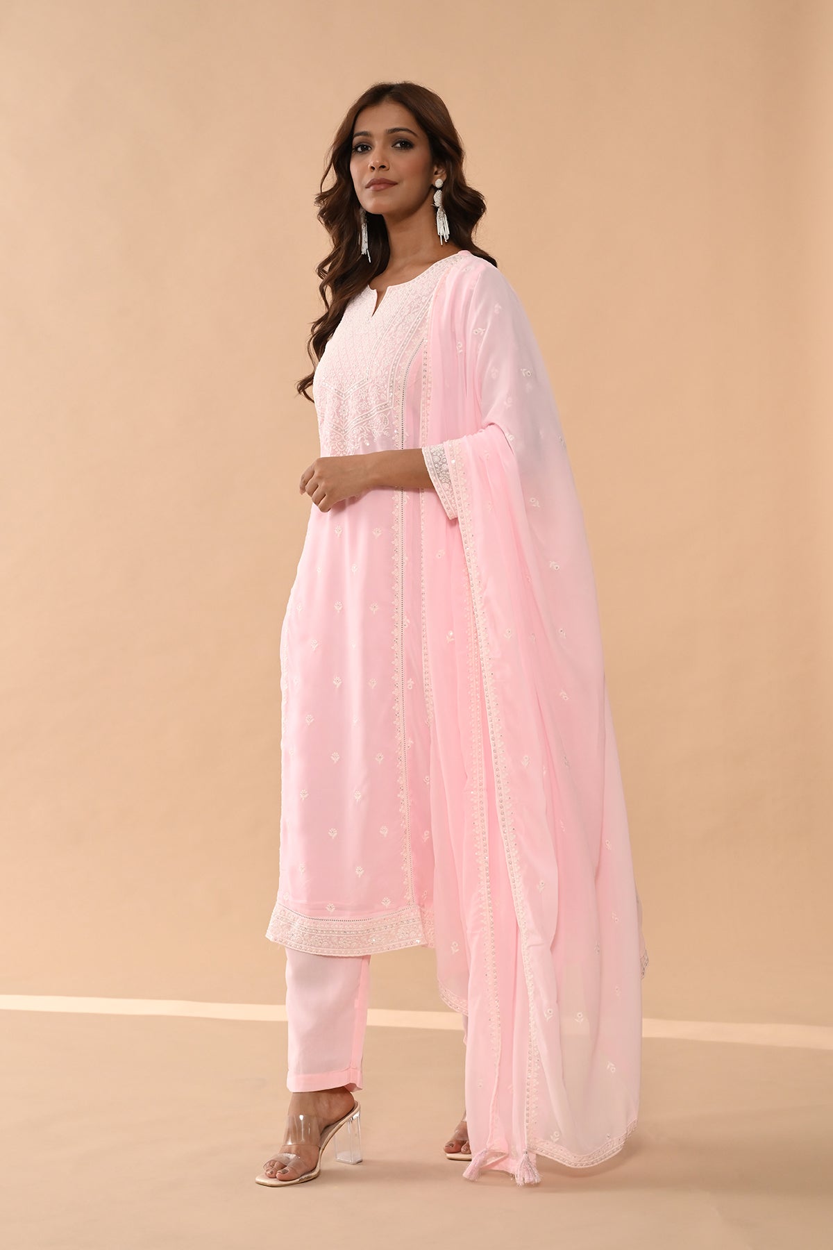 Pink Straight Kurta Set