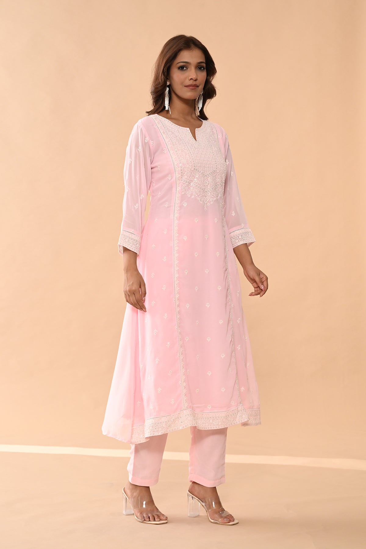 Pink Straight Kurta Set