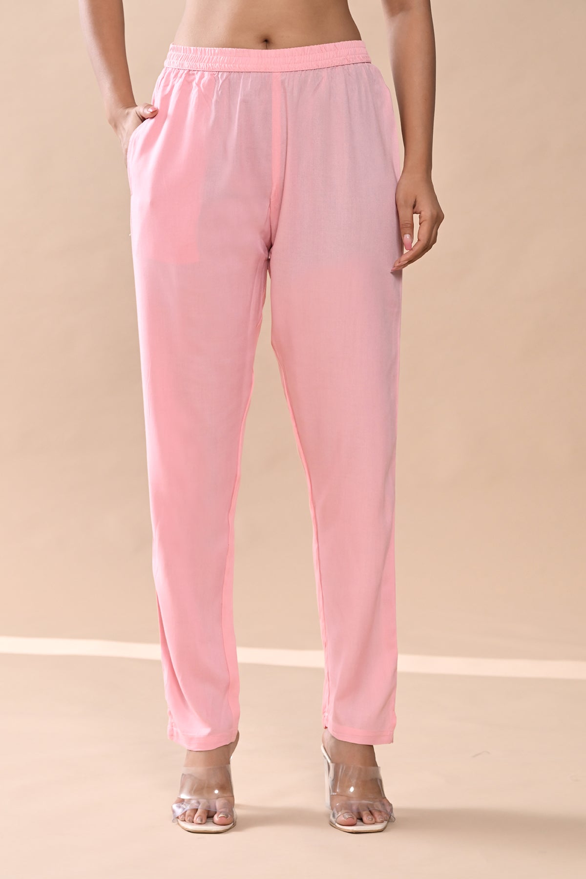 Peach Printed Kurta Set