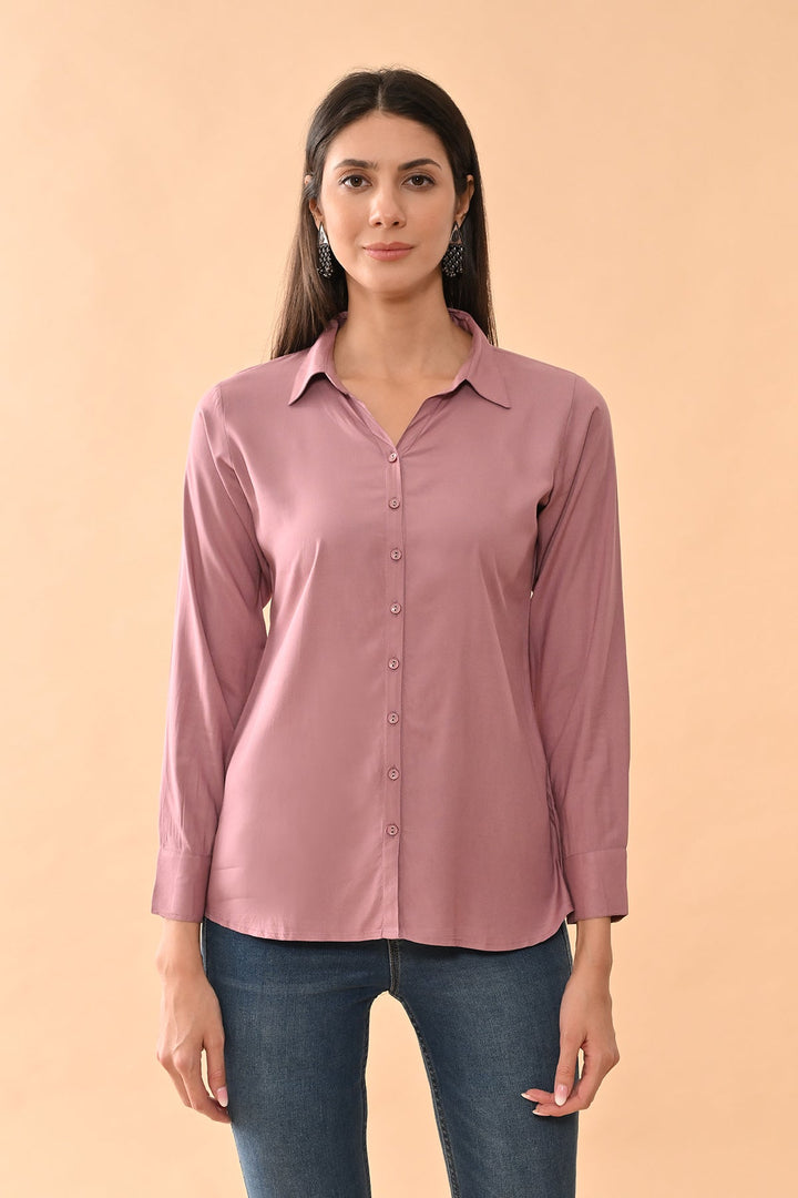 Mauve Solid Straight Top