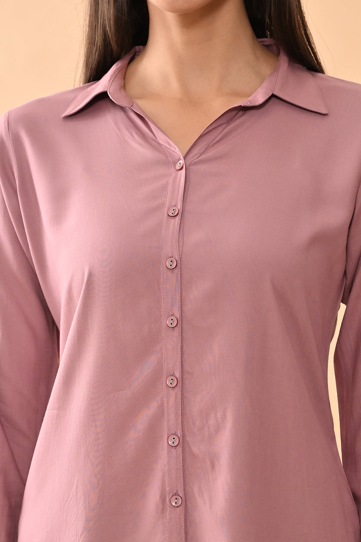 Mauve Solid Straight Top