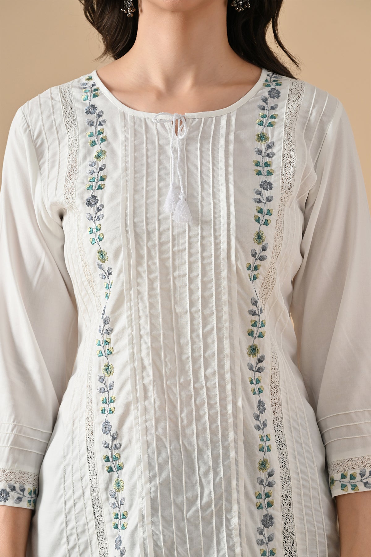 White Embroidered Top