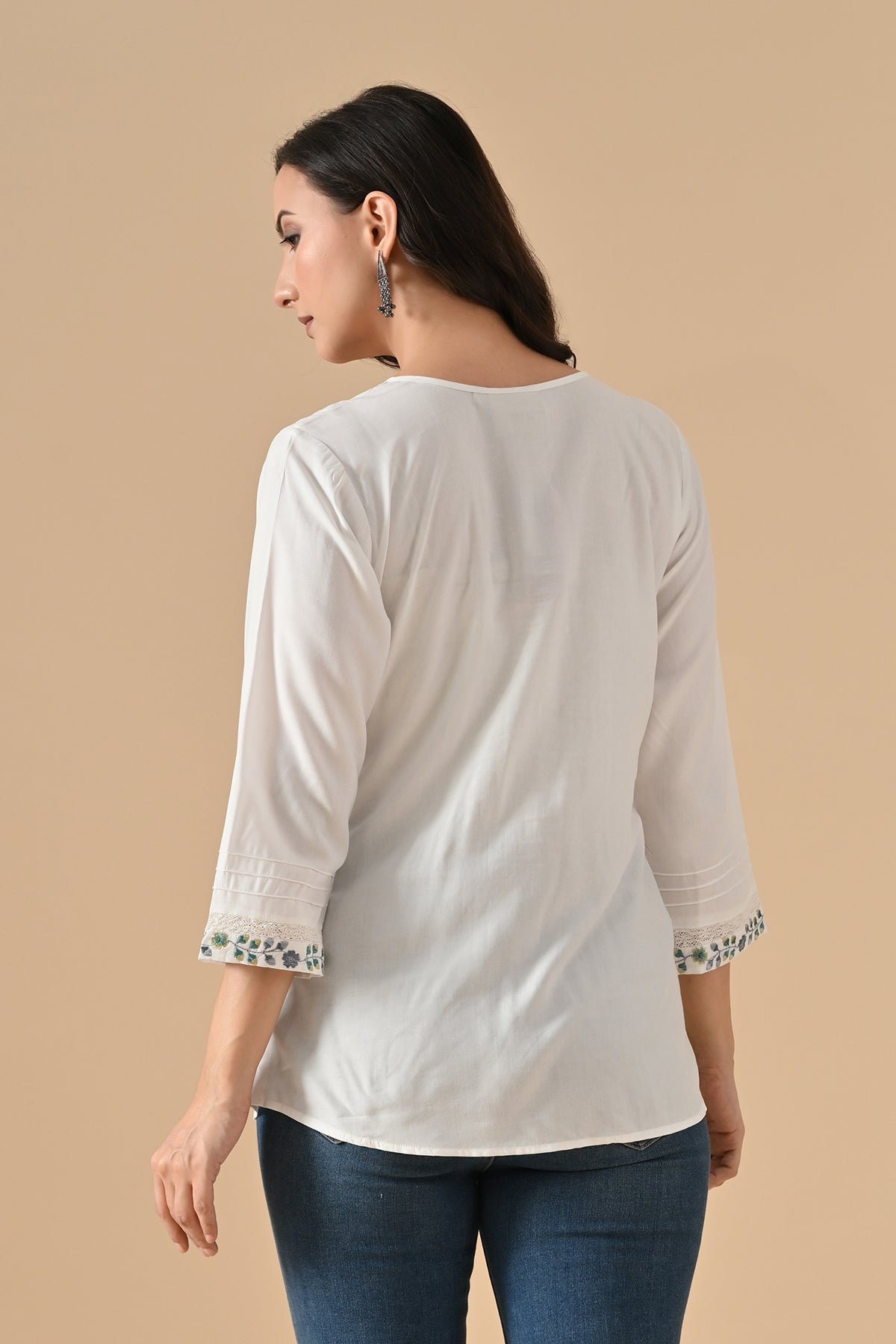 White Embroidered Top