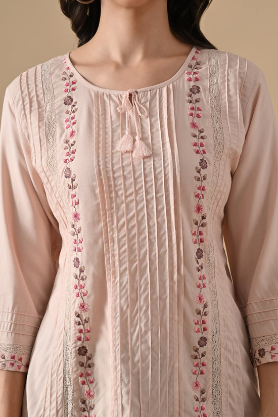 Peach Embroidered Top