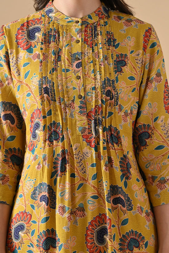 Mustard Printed Kurta Set