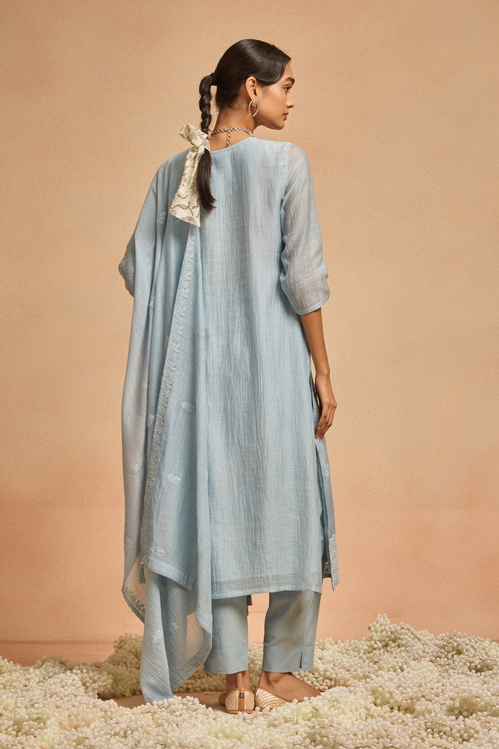 Blue Straight Kurta Set