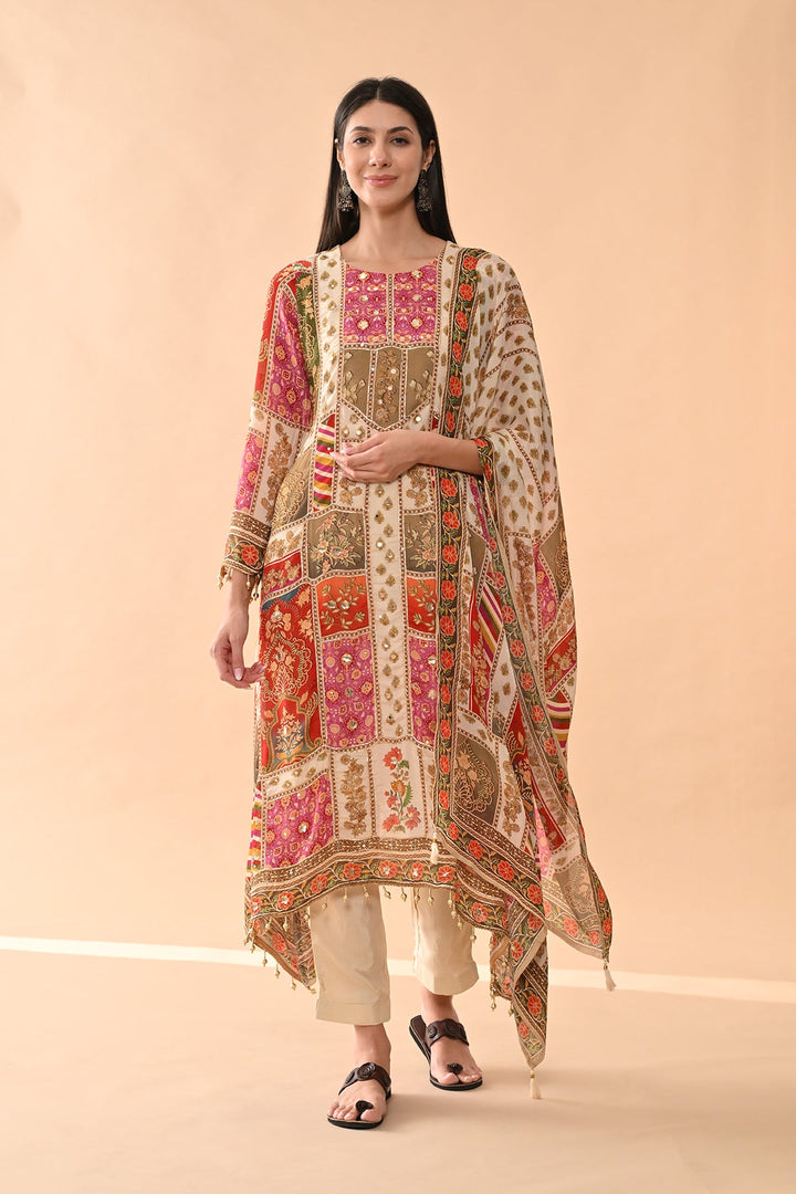 Multi Embellished Kurta Set
