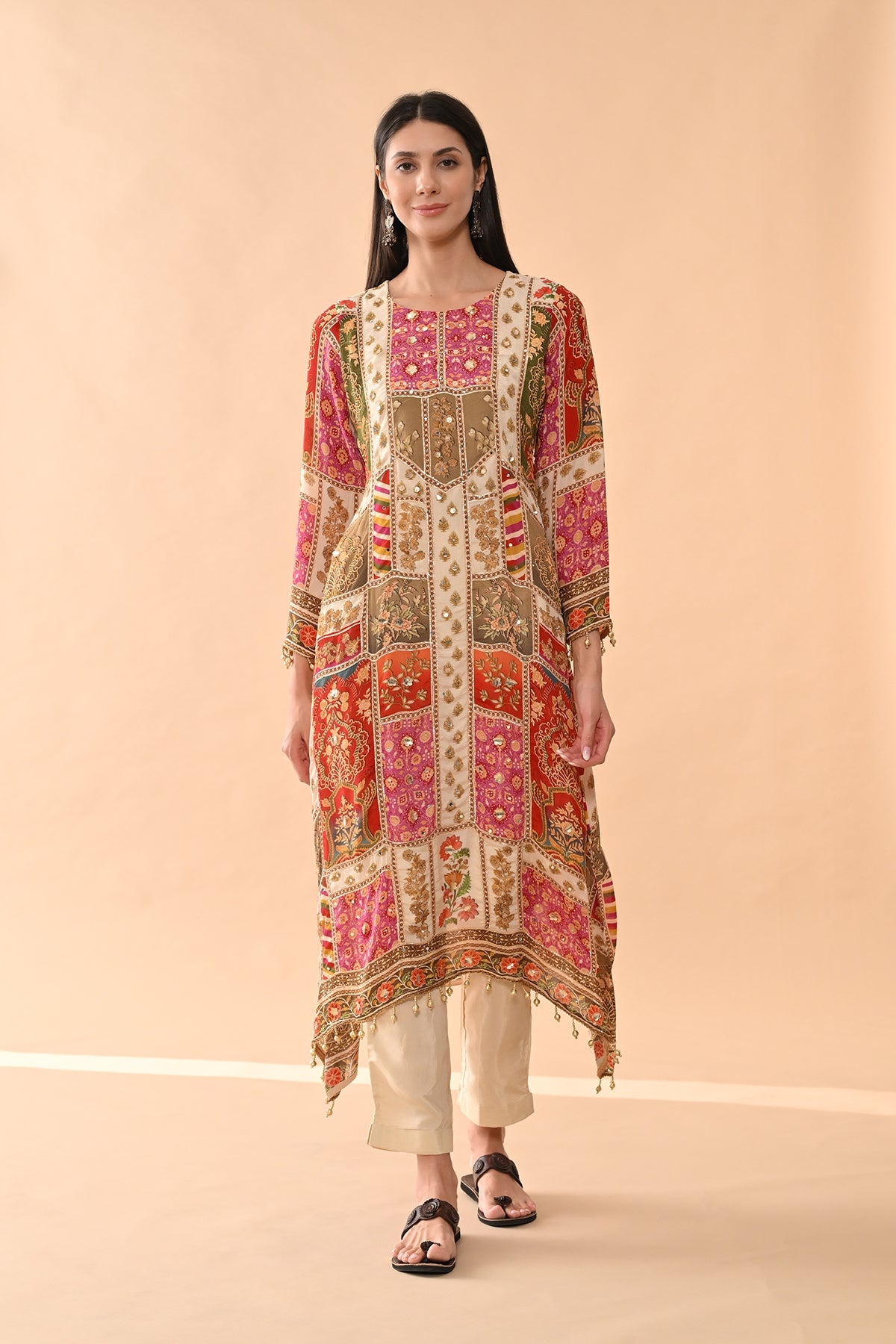 Multi Embellished Kurta 3 Pcs Set