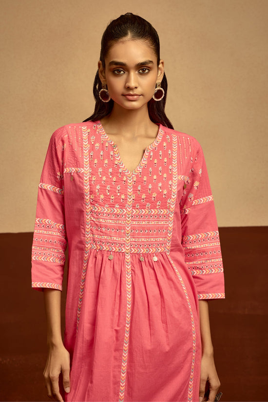 Pink Printed Kurta Set
