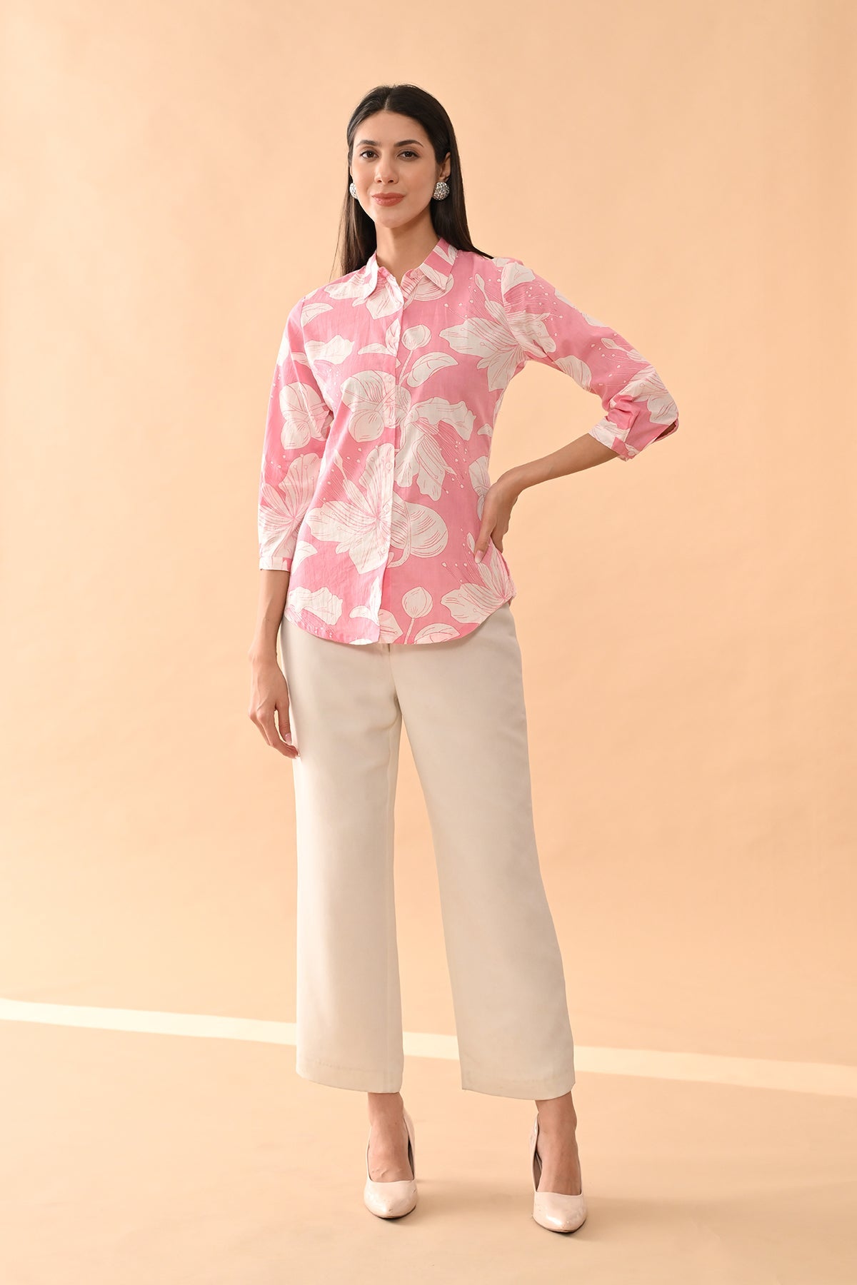 Pink Printed Straight Top