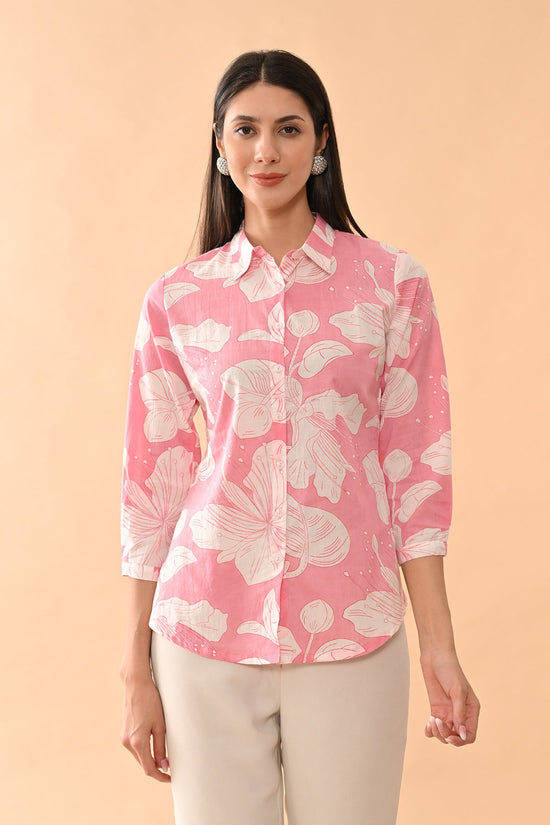 Pink Printed Straight Top