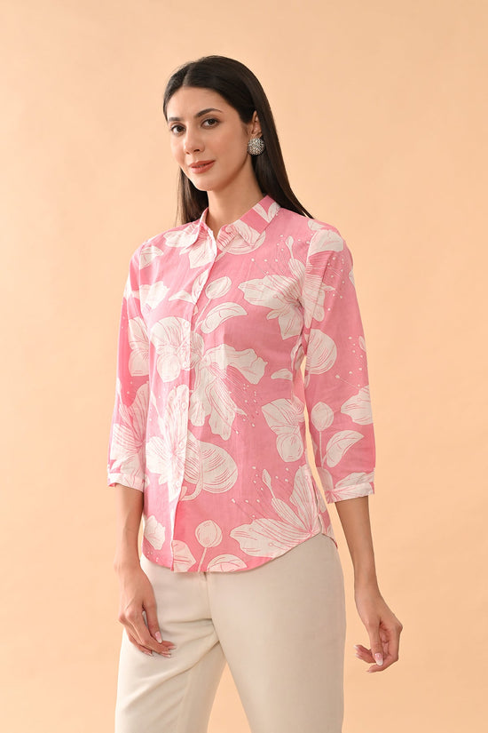 Pink Printed Straight Top