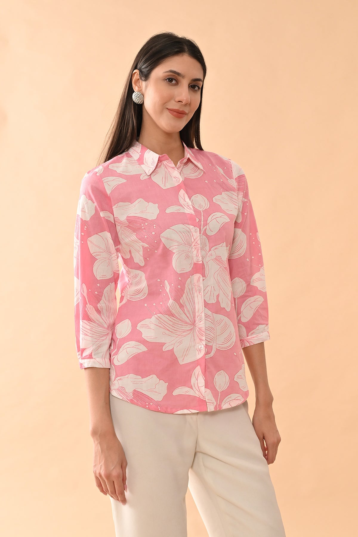 Pink Printed Straight Top