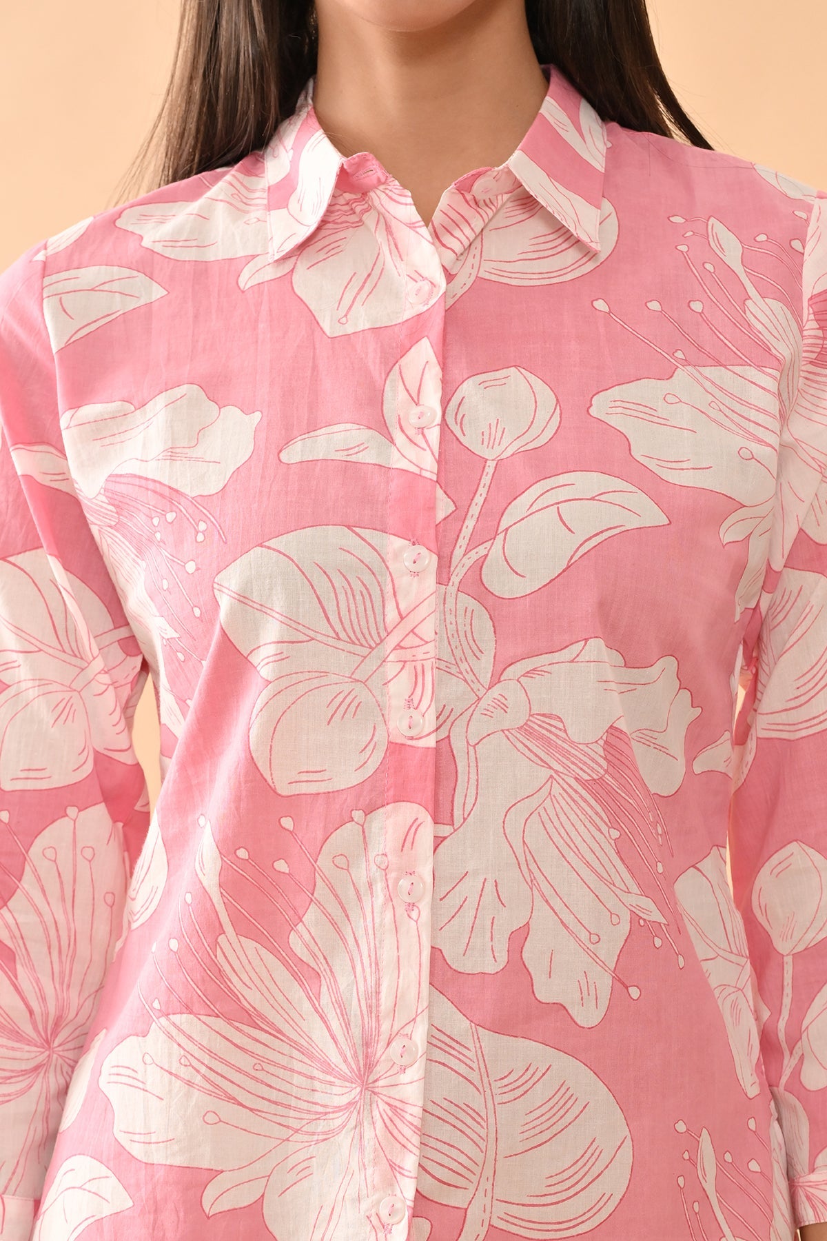 Pink Printed Straight Top