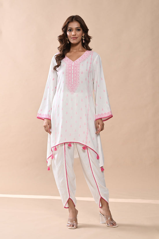 Cream A-line Kurta Set