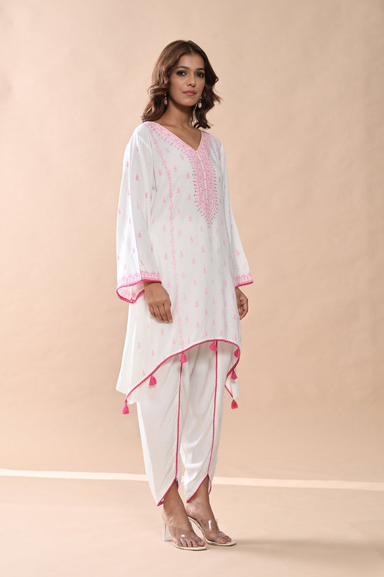 Cream A-line Kurta Set