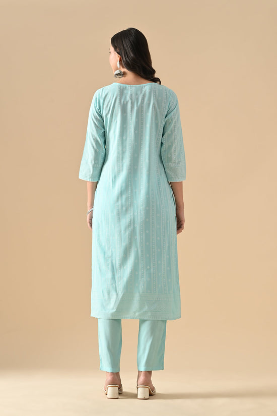 Blue Printed Kurta Set