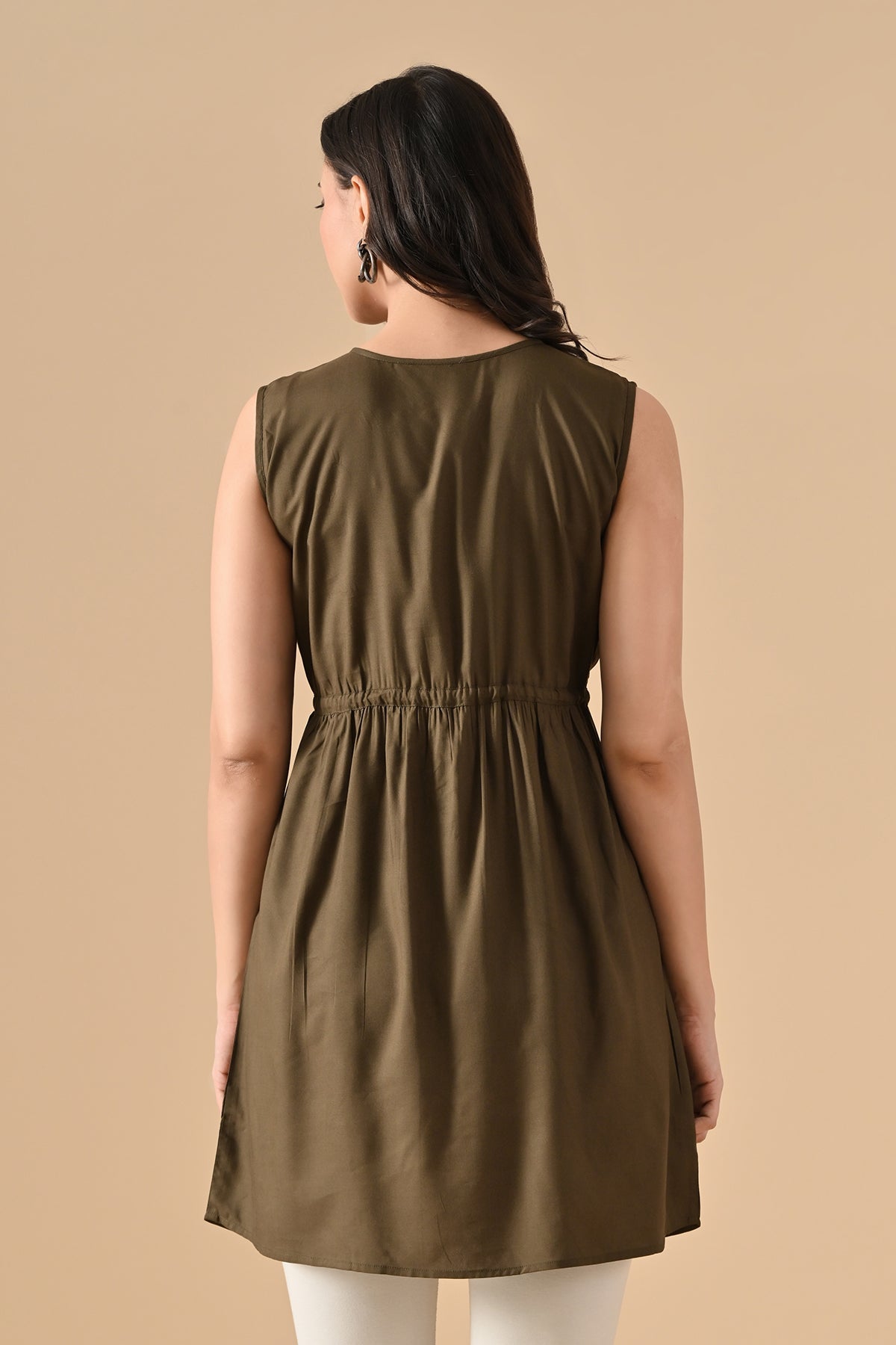 Green Solid Flared Top