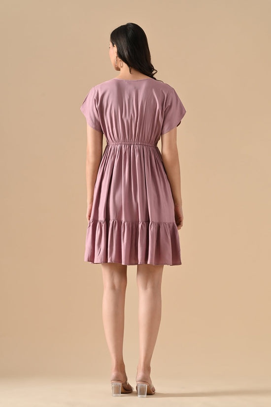 Mauve Solid Flared Tunic