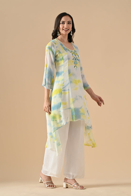Cream Embroidered Kurta Set