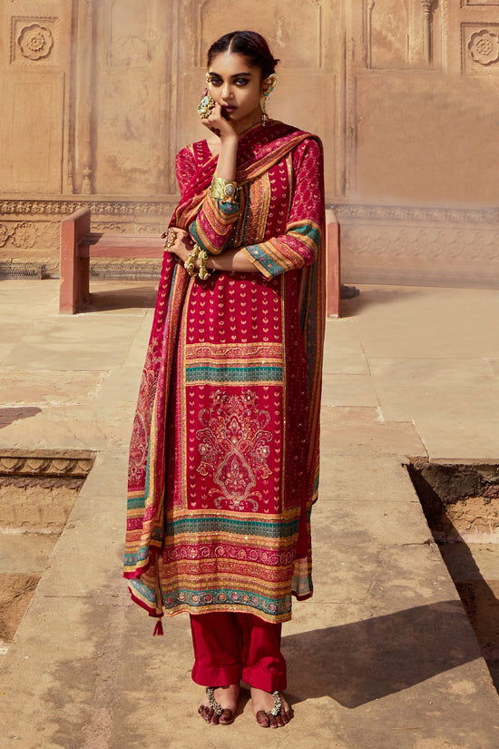Pink Embellished Kurta Set