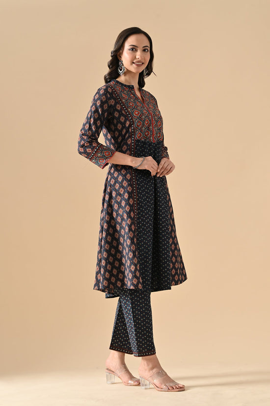 Blue Printed Kurta Set