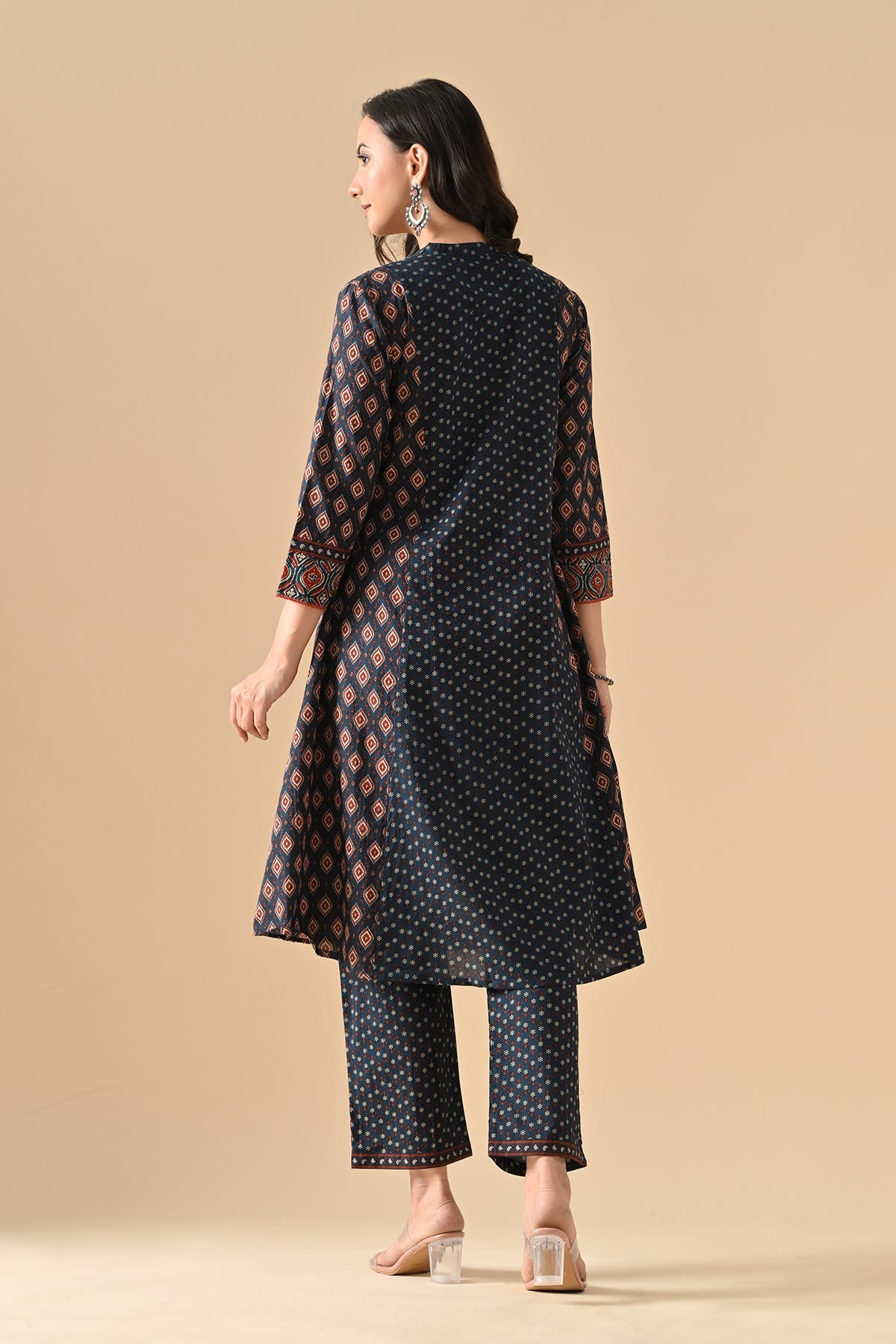 Blue Printed Kurta 2 Pcs Set