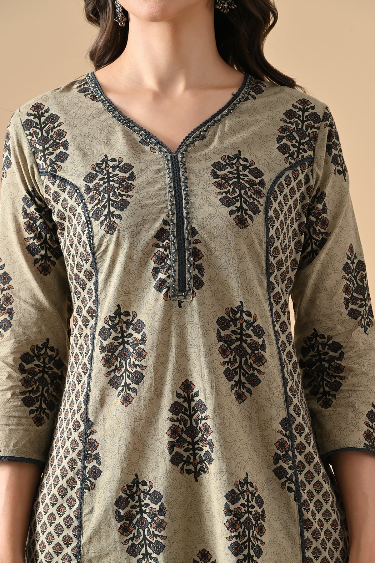 Green Printed Kurta 2 Pcs Set