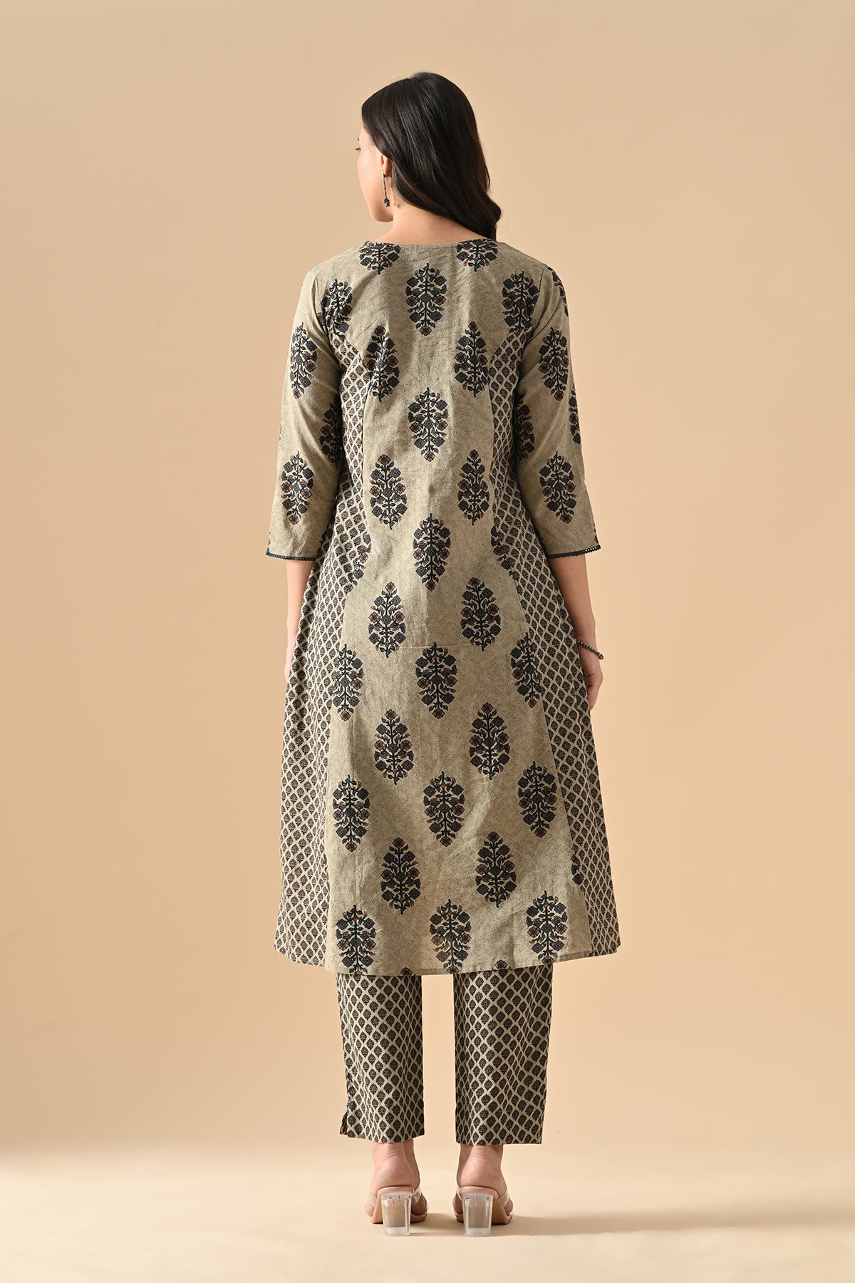 Green Printed Kurta 2 Pcs Set