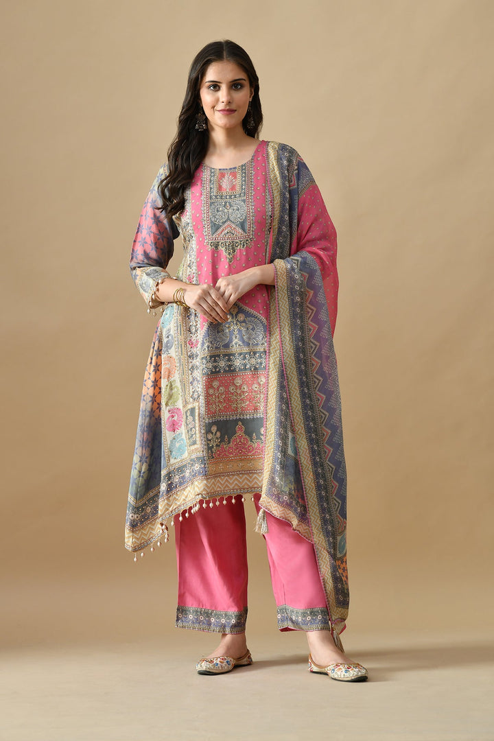 Multi Embellished Kurta Set
