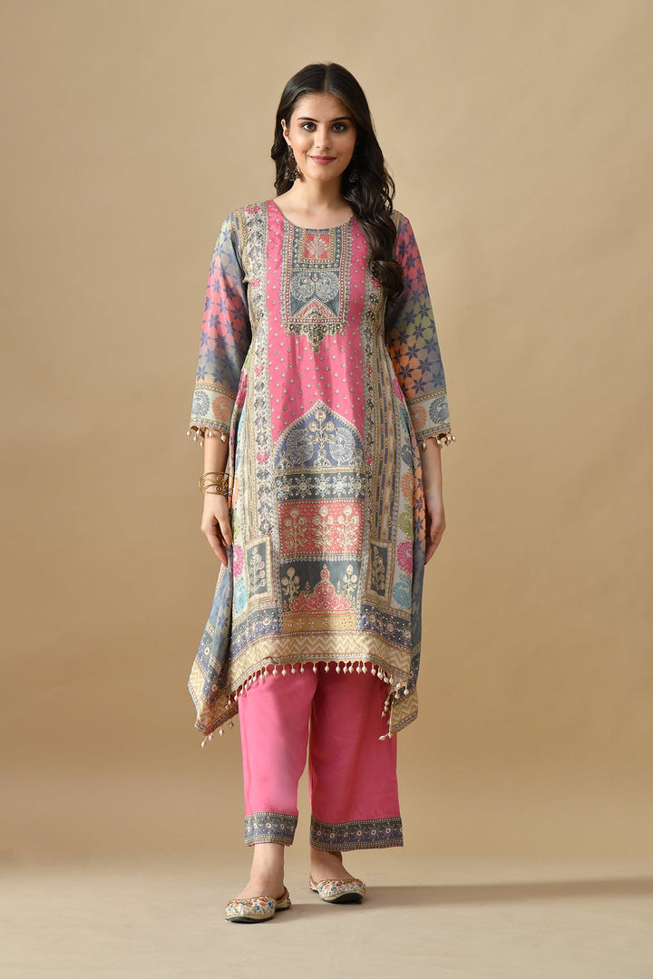 Multi Embellished Kurta Set