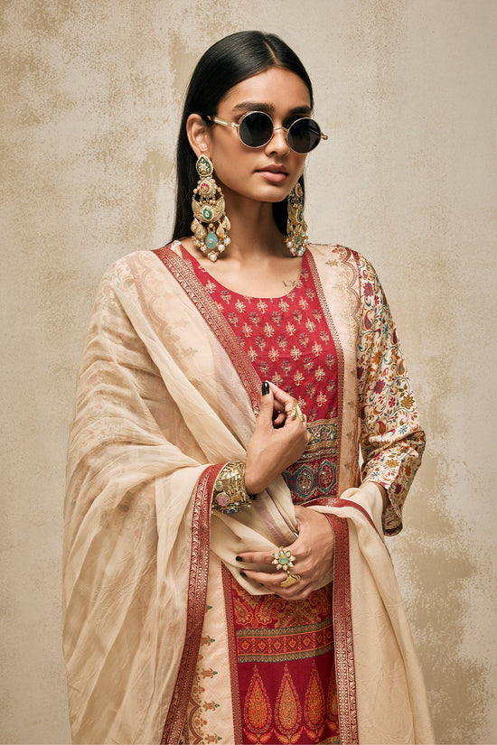 Beige Embellished Kurta Set
