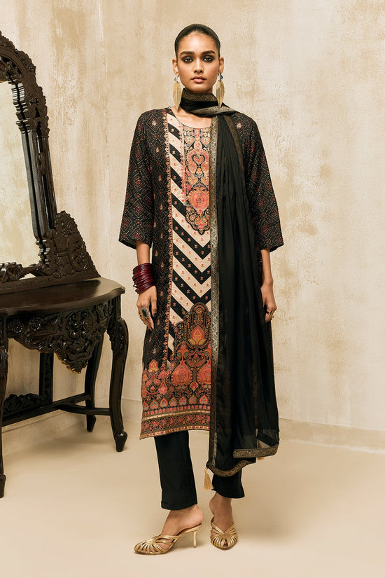 Black Embellished Kurta Set