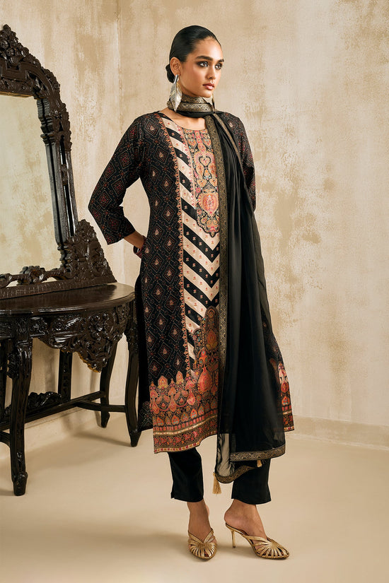 Black Embellished Kurta Set