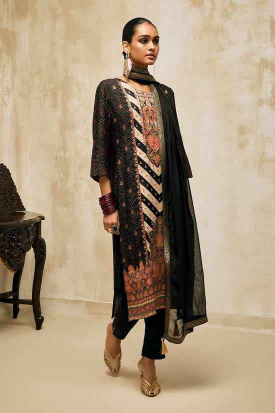 Black Embellished Kurta Set