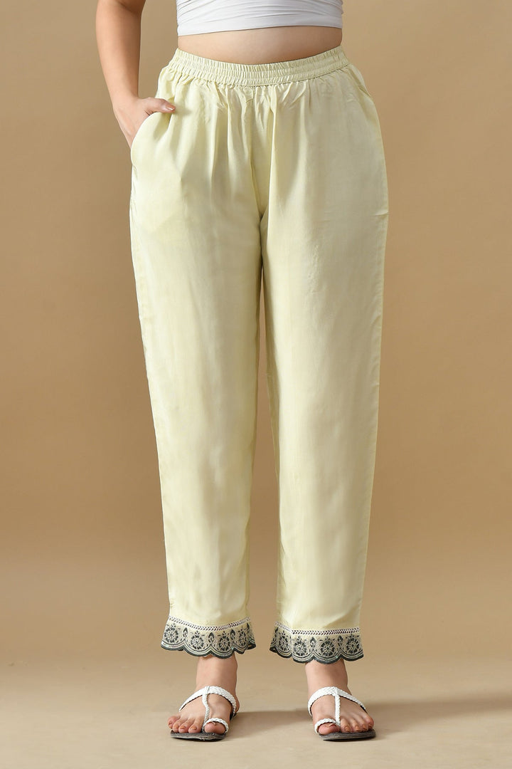 Cream Embroidered Kurta Set