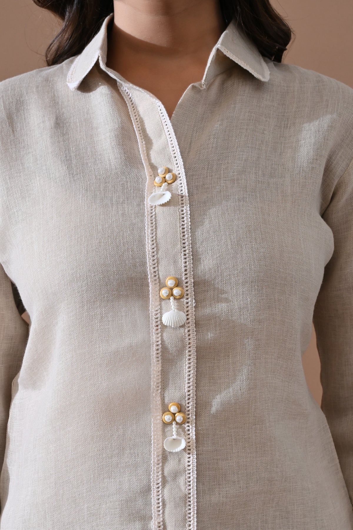 Beige Solid Co-Ord Set