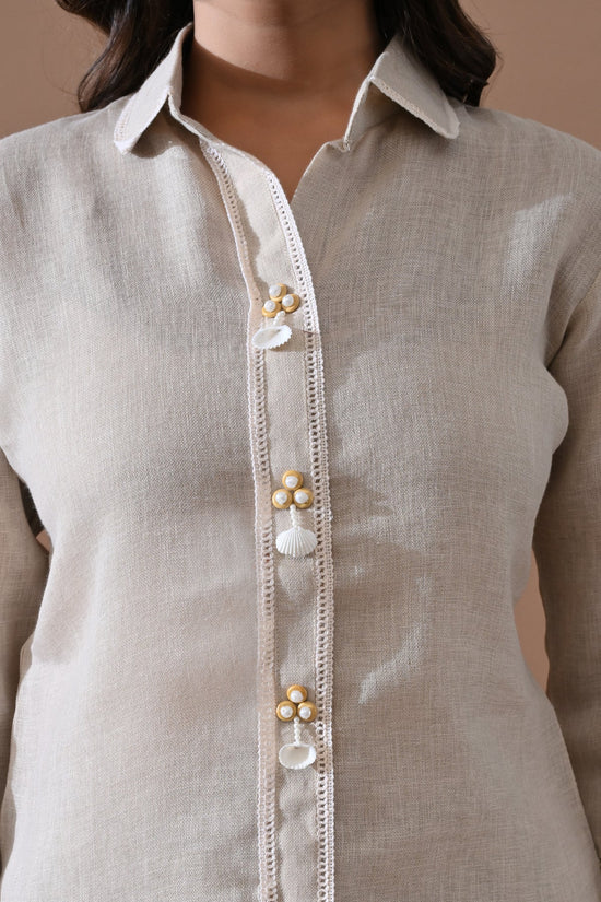 Beige Solid Co-Ord Set