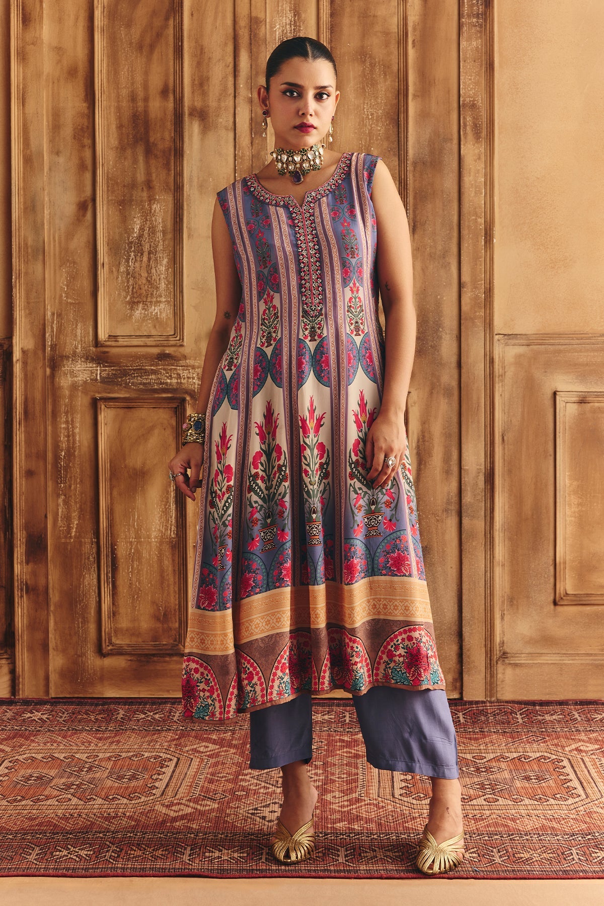 Multi Embellished Kurta 2 Pcs Set
