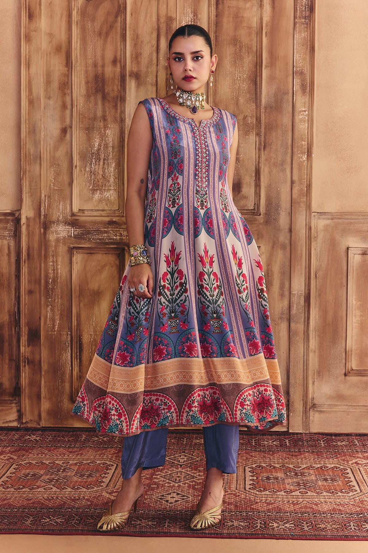 Multi Embellished Kurta 2 Pcs Set