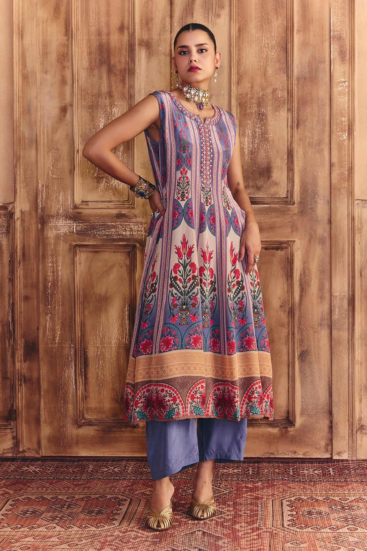 Multi Embellished Kurta 2 Pcs Set